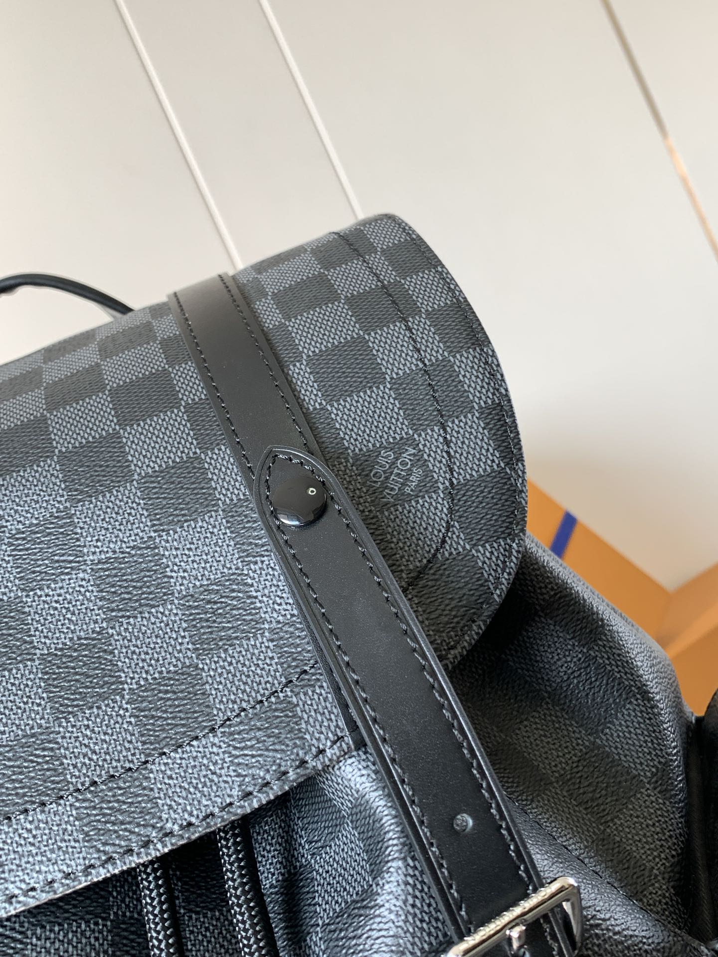 LOUIS VUITTON CHRISTOPHER MM BACKPACK 47 IN BLACK DAMIER GRAPHITE CANVAS