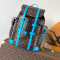 LOUIS VUITTON LV 25S CHRISTOPHER BACKPACK 48 IN BROWN AND CAPRI BLUE CANVAS MONOGRAM