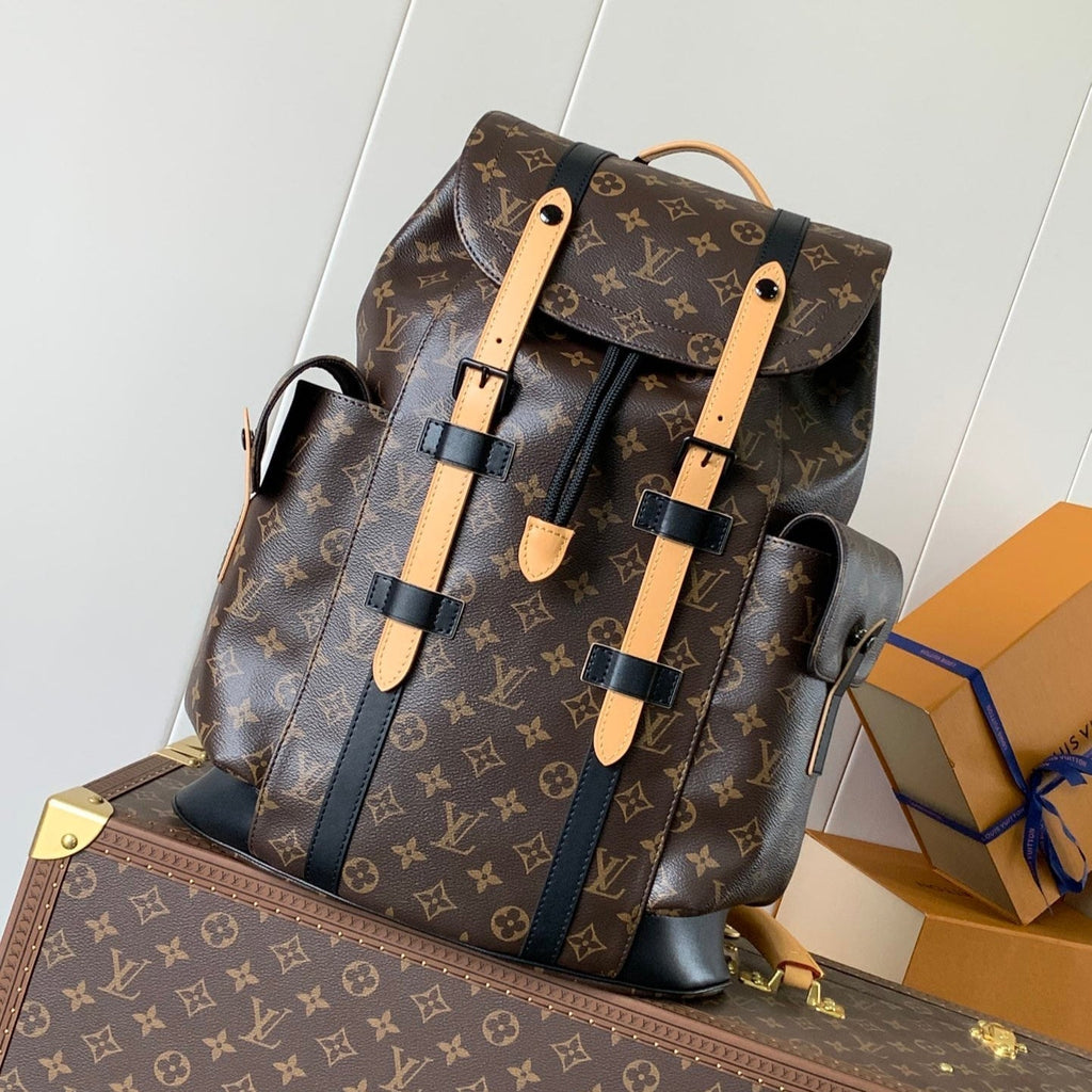 LOUIS VUITTON LV 25S CHRISTOPHER BACKPACK 44 IN BROWN AND BLACK CANVAS MONOGRAM