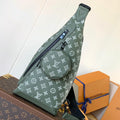 LOUIS VUITTON DUO CROSSBAG BAG 42 IN GREEN AND WHITE MONOGRAM SHADOW COWHIDE