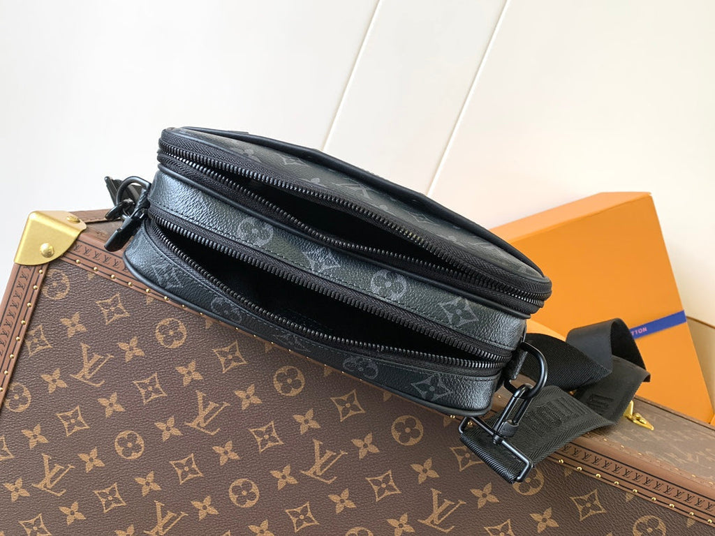LOUIS VUITTON NANO ALPHA BAG 24 IN BLACK MONOGRAM ECLIPSE CANVAS AND COWHIDE