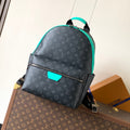 LOUIS VUITTON LV 25S DISCOVERY PM BACKPACK 38 IN BLACK AQUA MONOGRAM ECLIPSE CANVAS AND CALFSKIN