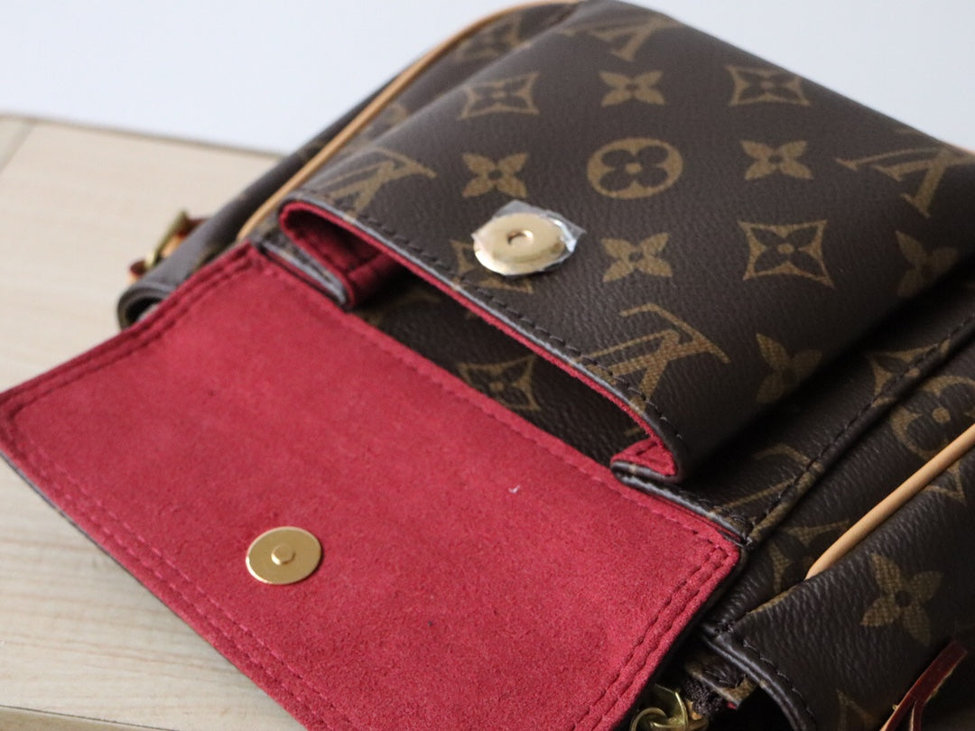 LOUIS VUITTON LV 25S SHOULDER BAG 19 IN BROWN MONOGRAM CALFSKIN GOLD HARDWRE