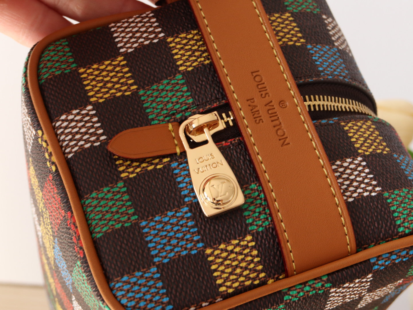 LOUIS VUITTON DOPP KIT LOCKER BAG 23 IN COLORFUL DAMIER CALFSKIN