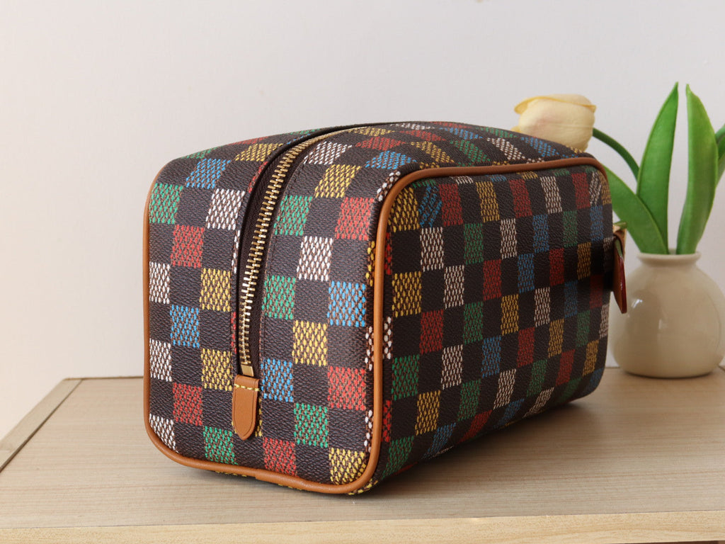 LOUIS VUITTON DOPP KIT LOCKER BAG 23 IN COLORFUL DAMIER CALFSKIN