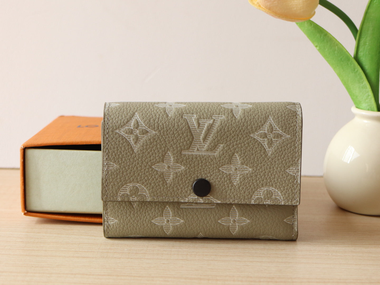 LOUIS VUITTON IRIS WALLET IN KHAKI BROWN EMBOSSED CALFSKIN