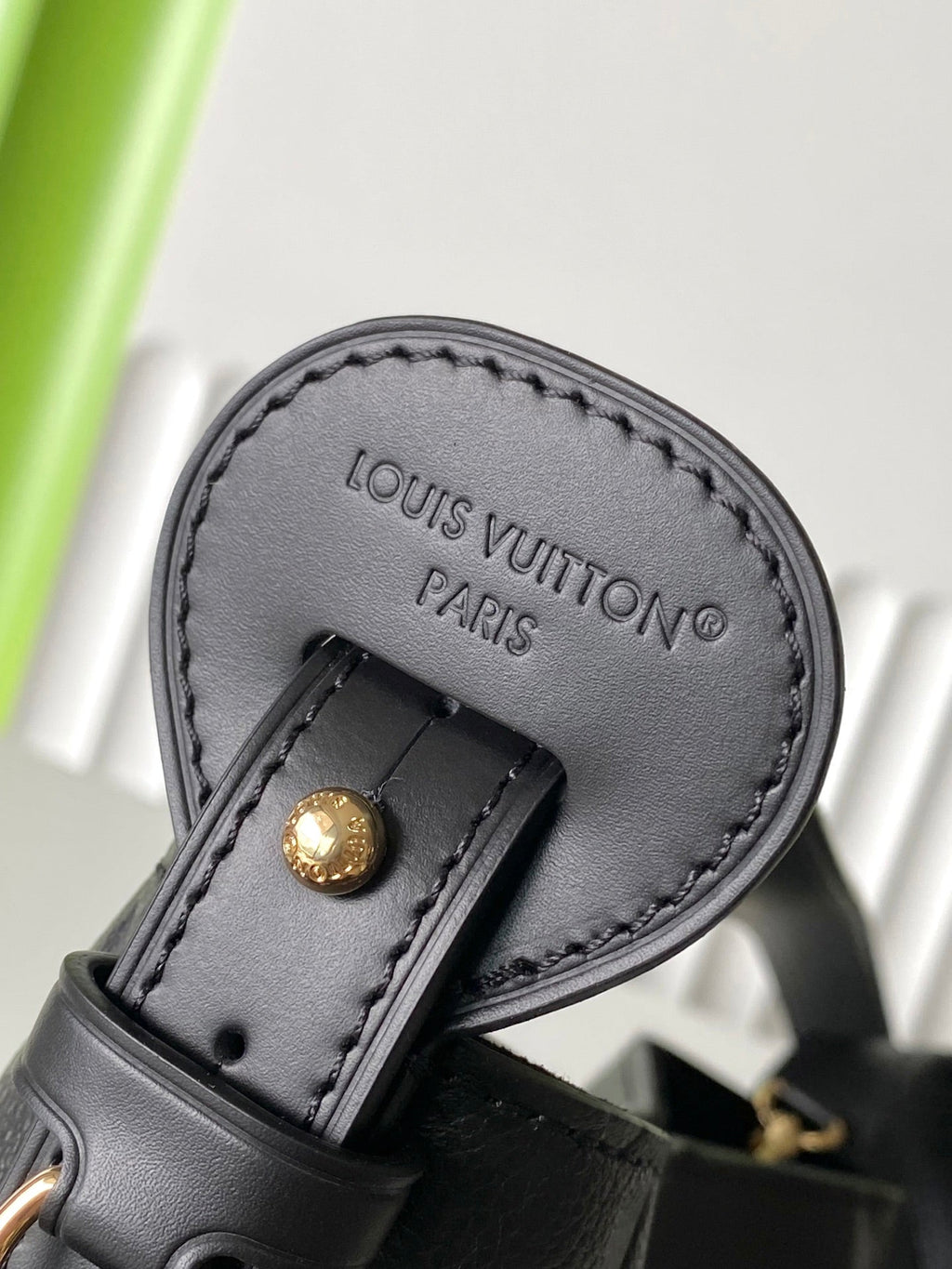 LOUIS VUITTON ALL IN BB 18 IN BLACK EMBOSSED COWHIDE GOLD LOCK