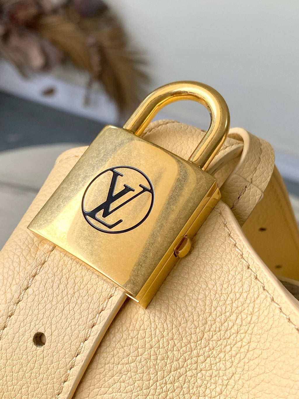 LOUIS VUITTON LOW KEY HOBO PM 28 IN URBAN YELLOW CALFSKIN GOLD BUCKLE