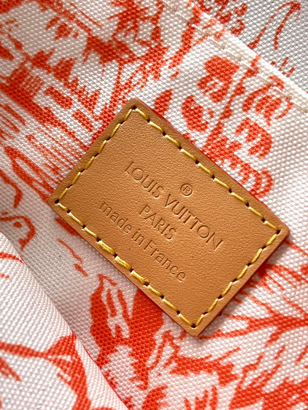 LOUIS VUITTON MULTI POCHETTE ACCESSOIRES 24 IN CORAL MONOGRAM TILES CANVAS GOLD HARDWARE