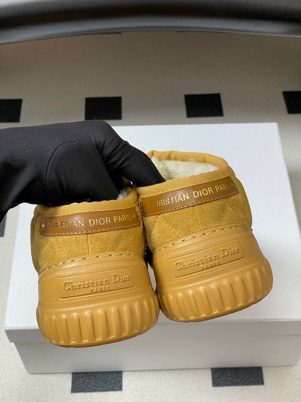 DIOR 25S FROST ANKLE BOOTS IN GOLDEN BROWN SUEDE