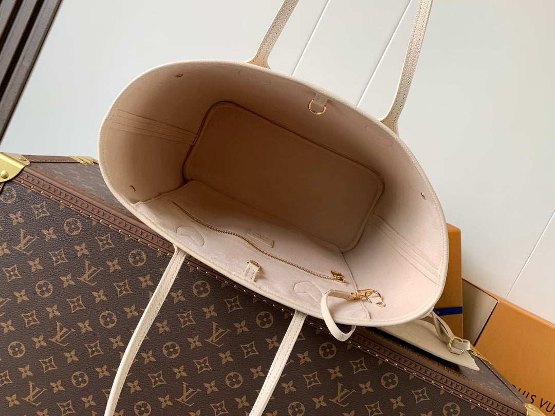 LOUIS VUITTON NEVERFULL 32 LIGHT BEIGE MONOGRAM EMPREINTE LEATHER