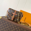 LOUIS VUITTON LV 25S DUO BB BAG 19 IN BROWN MONOGRAM COATED CANVAS AND CALFSKIN