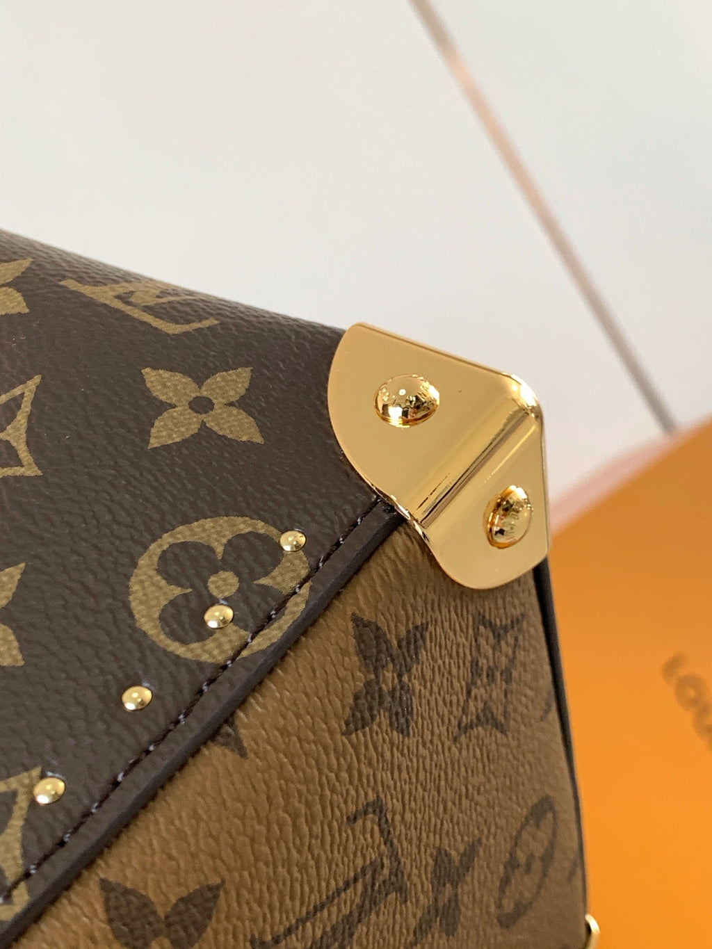 LOUIS VUITTON LV 25S SPEEDY TRUNK BAG 27 IN BROWN MONOGRAM COATED CANVAS AND BLACK CALFSKIN