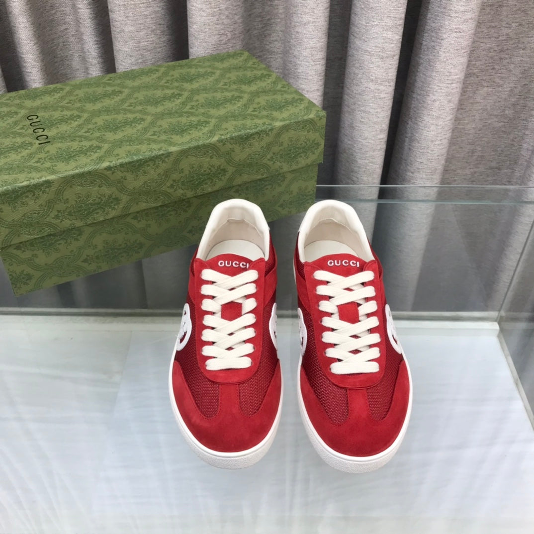 GUCCI INTERLOCKING G SNEAKER CHERRY SUEDE