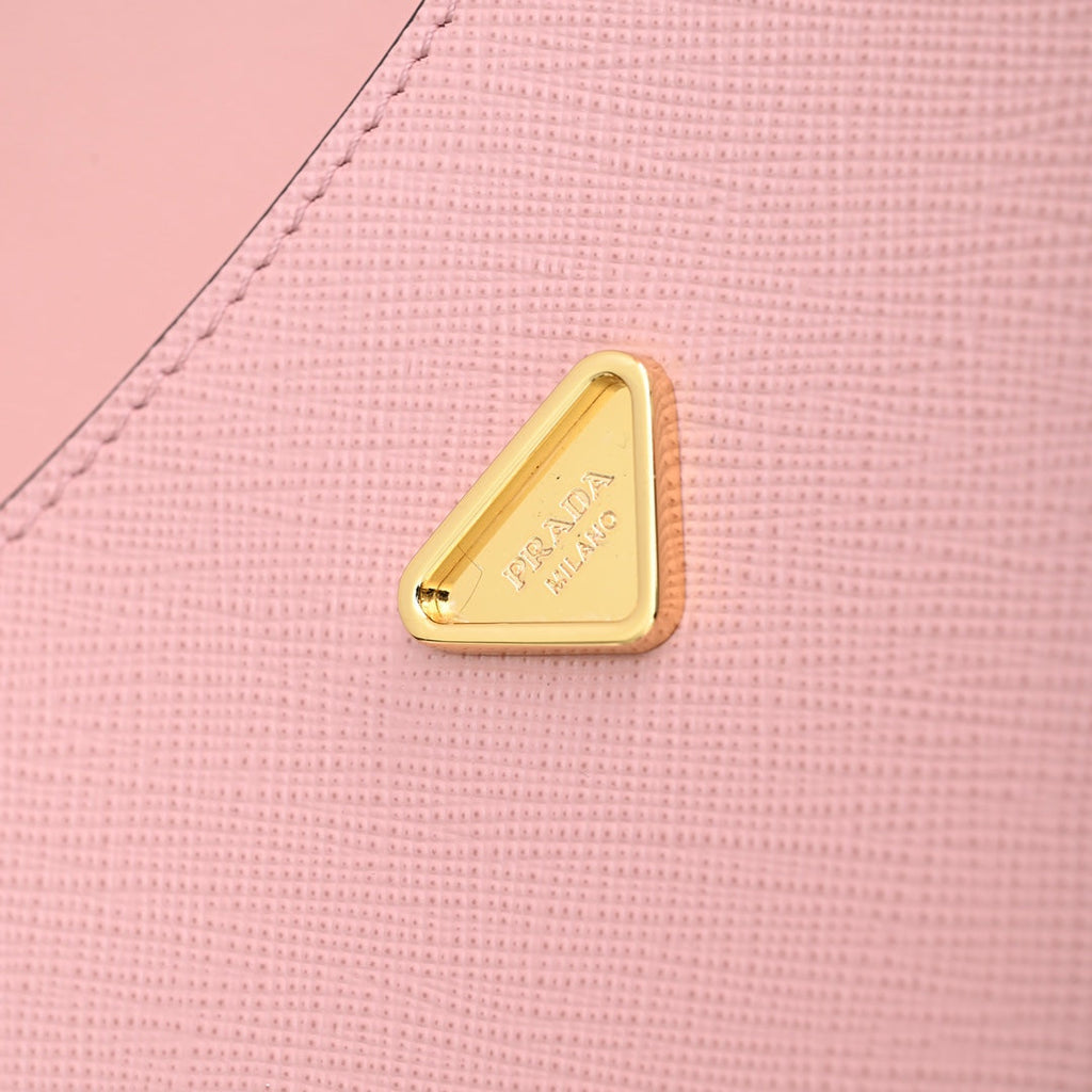 PRADA MINI FLAP BAG 20 IN BABY PINK SAFFIANO LEATHER GOLD HARDWARE