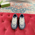 GUCCI RHYTON TRAINER CHARCOAL AND LIGHT GRAY CALFSKIN