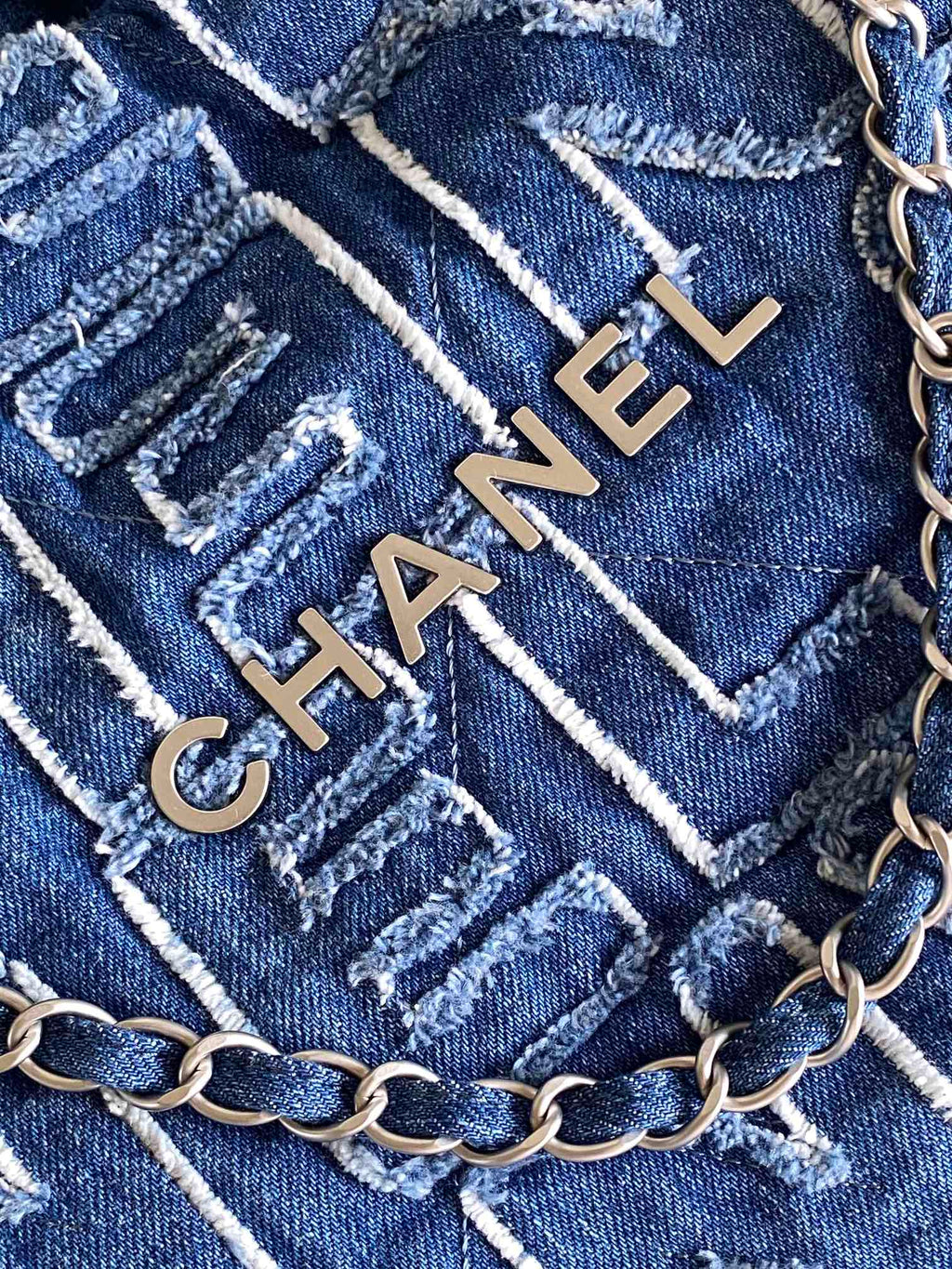 CHANEL MEDIUM 37 BAG IN NAVY BLUE DENIM