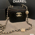 CHANEL SMALL VANITY CASE 11 IN BLACK CALFSKIN GOLD HARDWARE
