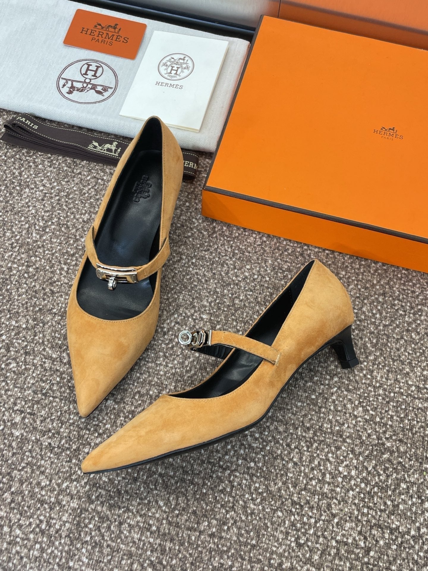 HERMES KIARA 40 MM PUMP IN BRONZE BROWN SUEDE