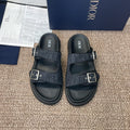 DIOR 25S ACT SLIDE IN BLACK CALFSKIN AND CANVAS SILVER HARDWARE